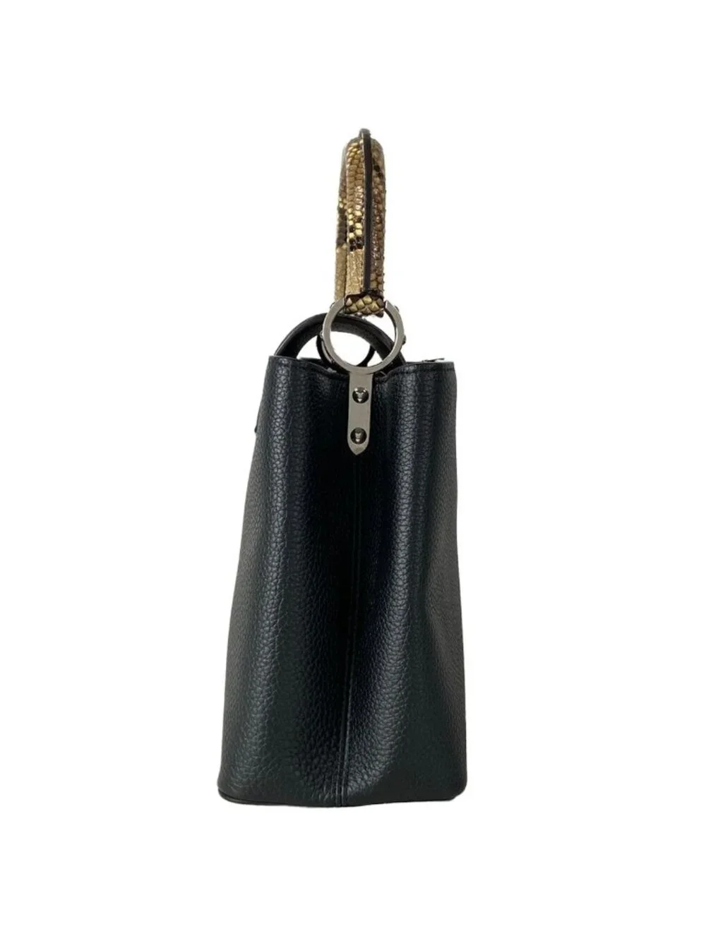 Louis Vuitton Handbag Capucines MM Noir Leather Cowhide
